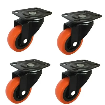 Ackwheel (A-89) Single Wheel Plate type Puff Castor 40x20 mm (Without Brake), 60mm Overall Height, Load Capacity 100 Kg (Pack of 4 pcs)